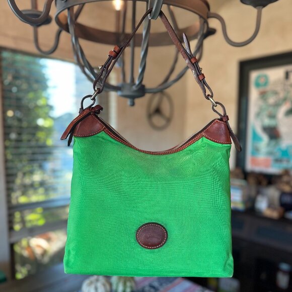 Dooney & Bourke Bright Green Nylon Hobo Shoulder Bag, Preowned - Picture 1 of 17
